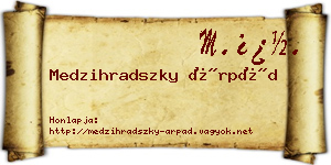 Medzihradszky Árpád névjegykártya