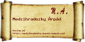 Medzihradszky Árpád névjegykártya